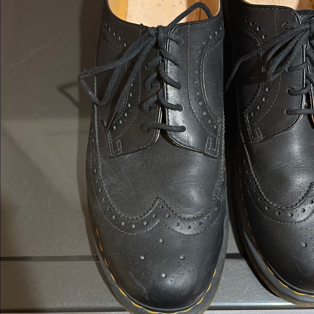 Classic Black Leather Dr. Marten’s Men's Brogues - sz 13 US/ 42 EU / UK 12 - Picture 4 of 12
